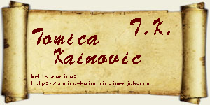 Tomica Kainović vizit kartica